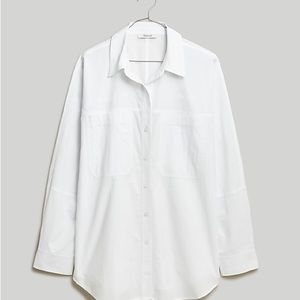 New Madewell Signature Poplin Oversized Shirt Sz M